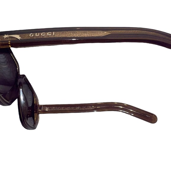 Gucci GG0318S Havana Brown Full-Rim Square Sunglasses New